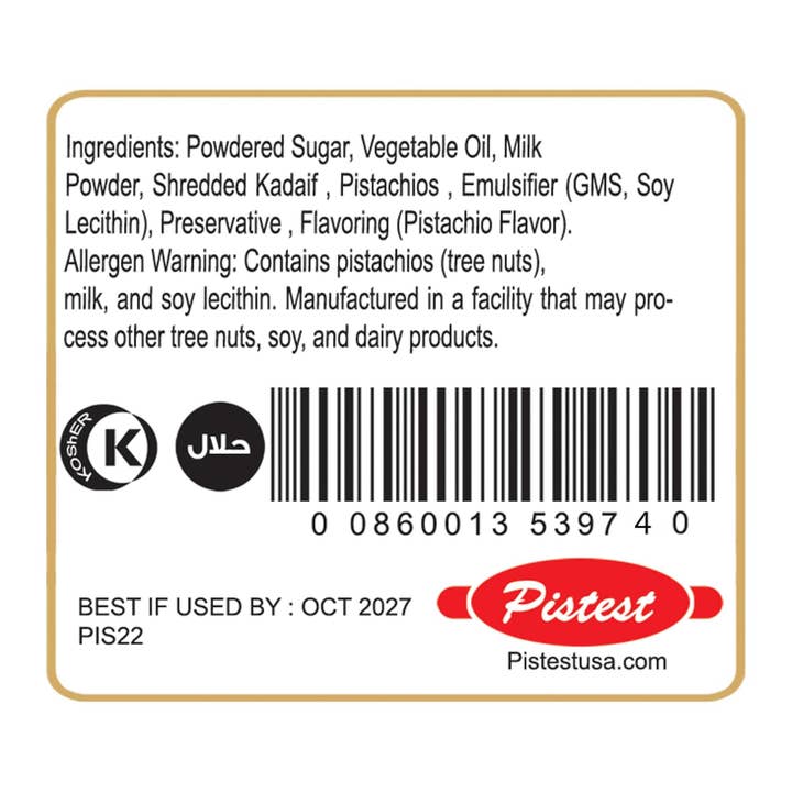 Pistest - Wholesale Chocolate bar - Pistest Dubai Pistachio Cream Chocolate Bar Filling 250g 8.87