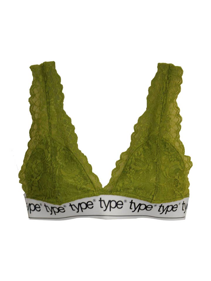 Top de lencería de encaje verde AURORA Type para venta al por mayor de Type Swimwear