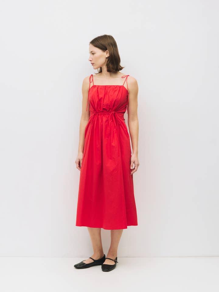 MOD REF - Wholesale Dress - Women's - The Isadora Dress | Poplin Midi Dress with Shoulder Ties