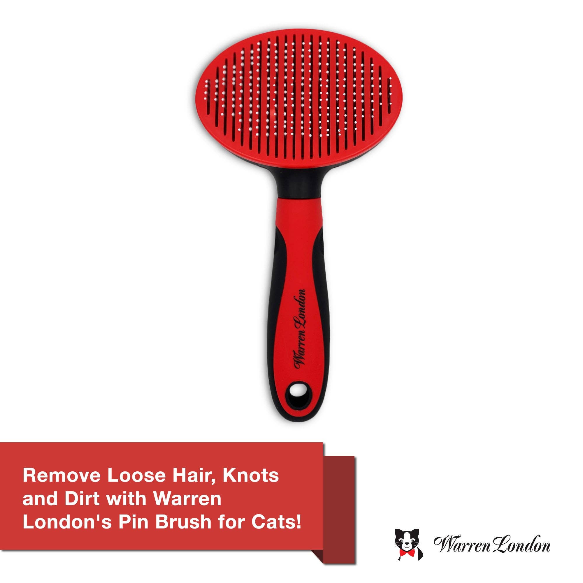 Warren London Dog Products – wholesale Pet brush – Cat/dog – Cat De-Tangling Pin Brush for Grooming & Shedding6