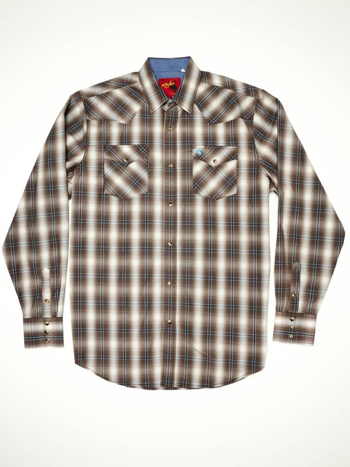 Rodeo Clothing - Wholesale Button Down Shirt - Men's - RODEO CLOTHING MEN'S PLAID WESTERN LONG SLEEVE BIG & TALL0