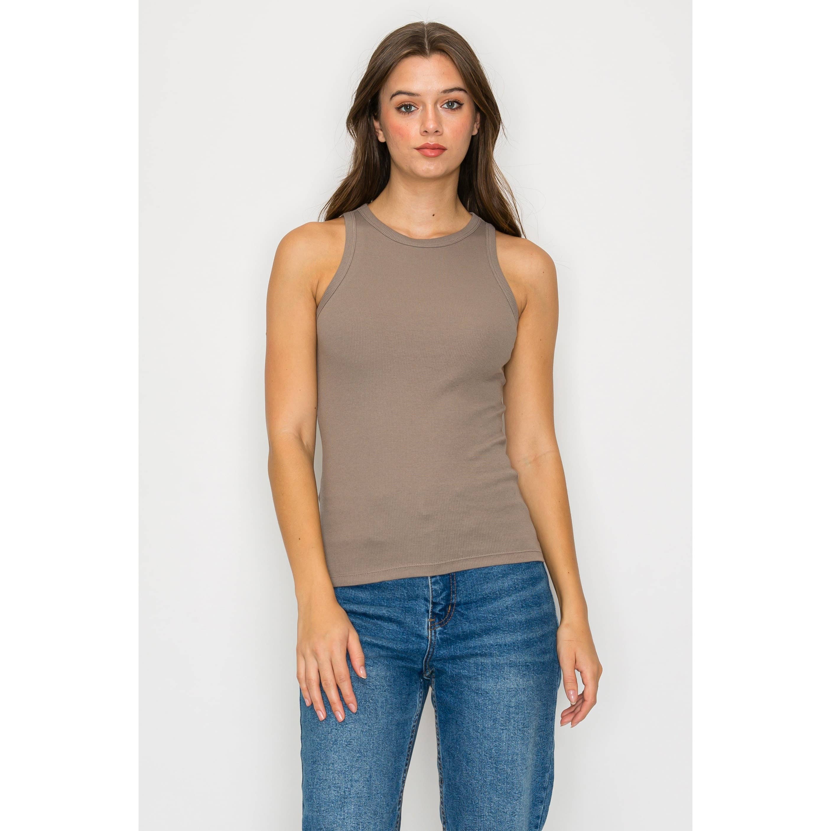 Timeless – wholesale Tank top – Women′s – High Neck Ribbed Tank Top9