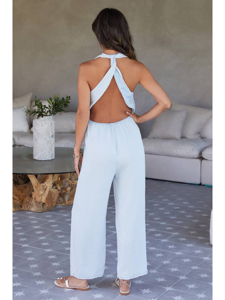 MILIO MILANO - Wholesale Jumpsuit - Women's - TENCEL HALTER NECK JUMPSUIT (68202)2