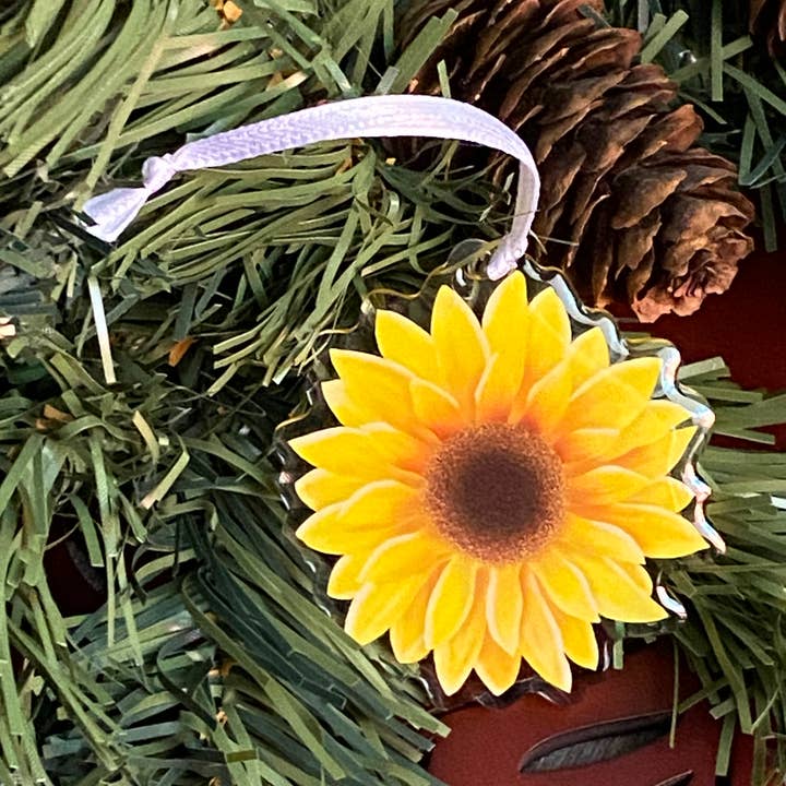 Sunflower Christmas Ornaments | Sunflower Ornaments for wholesale by blonde birdie