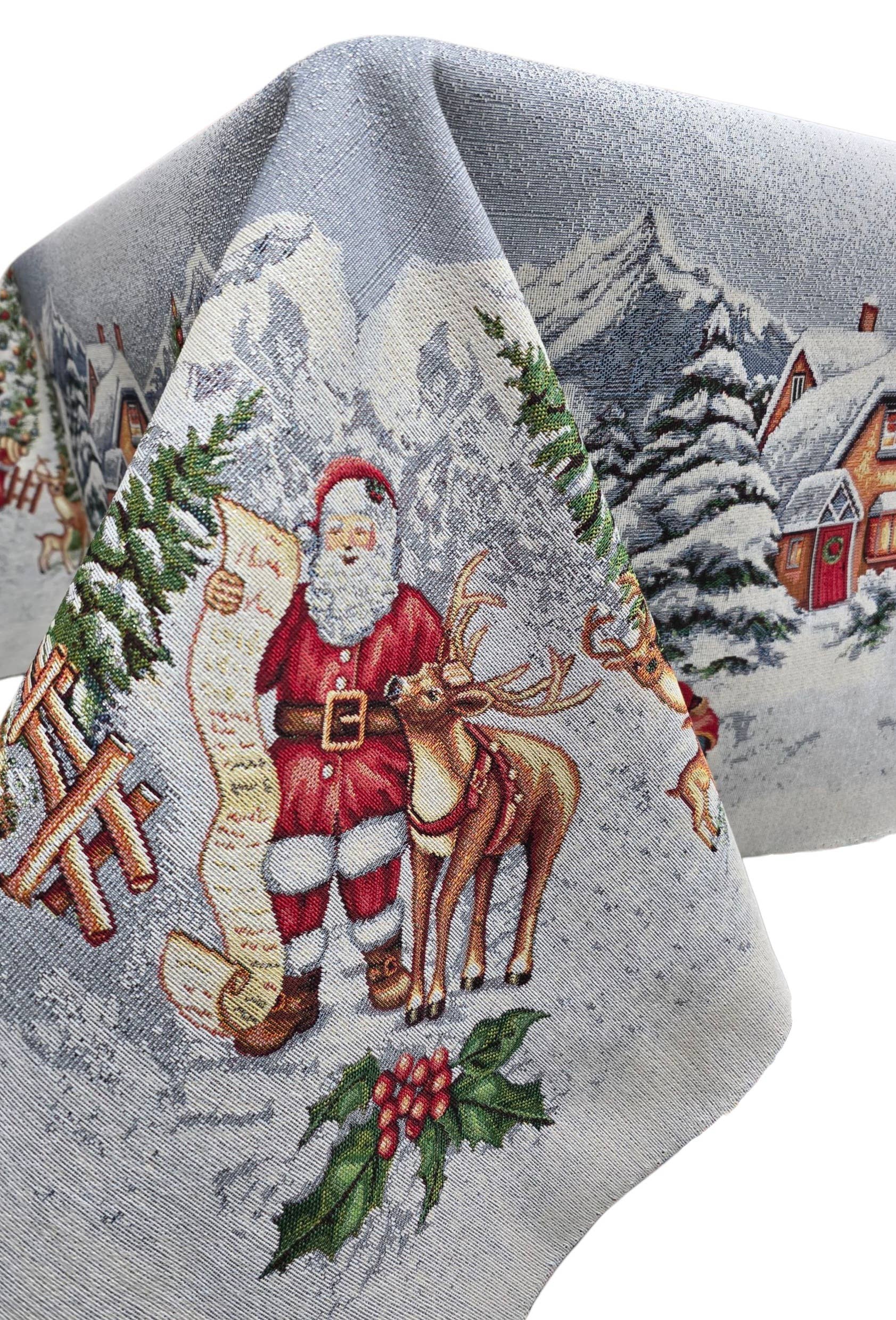 Lunaria Lab - Wholesale Tablecloth - Cottage Christmas Tablecloth in Gobelin Lurex2