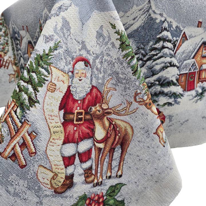 Lunaria Lab - Wholesale Tablecloth - Cottage Christmas Tablecloth in Gobelin Lurex2