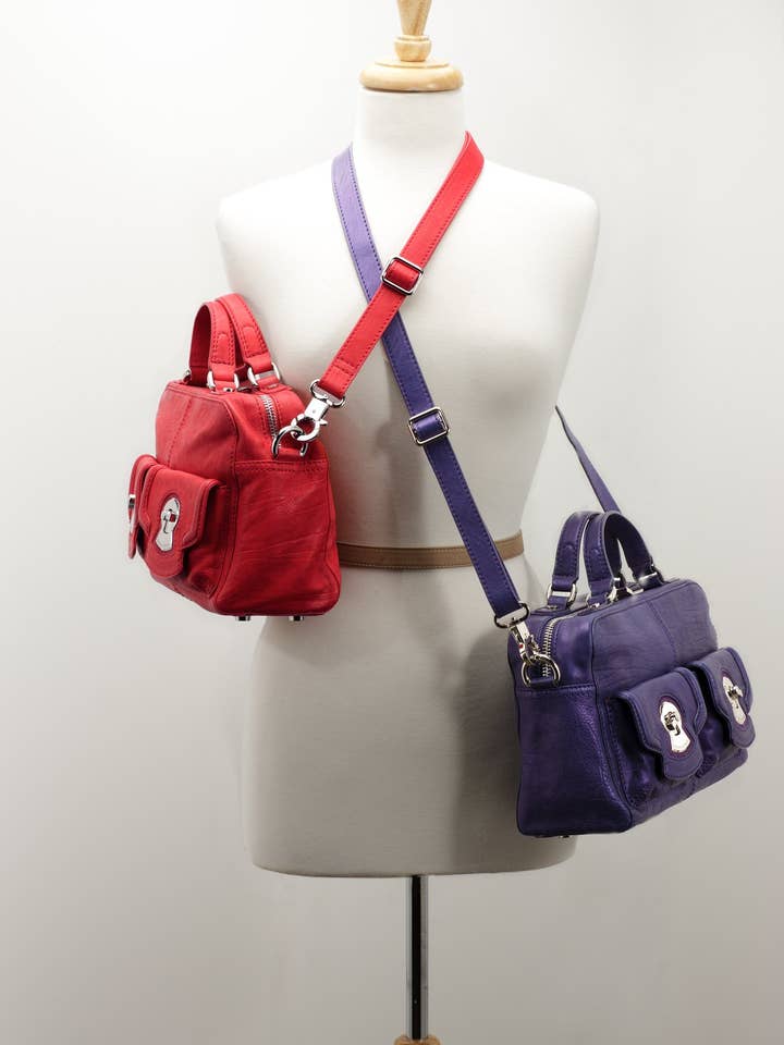 Firenze Satchel in Red Italian calf leather for wholesale by Rocco & Dante