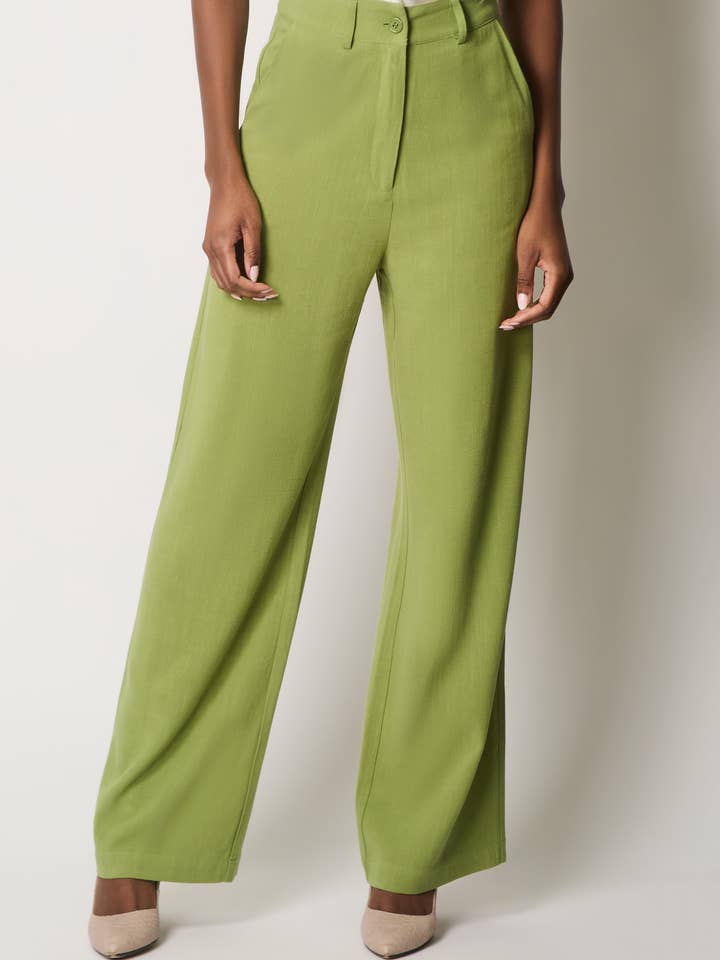 Linen Trousers - Green for wholesale by SOLO