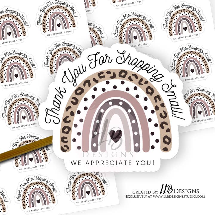 Rainbow Cheetah Grazie per il tuo ordine | Adesivi per imballaggio | Branding aziendale | Adesivi per piccoli negozi | Adesivo #: S0044 | Pronto per la spedizione per la vendita all'ingrosso da parte di LLB Designs Studio