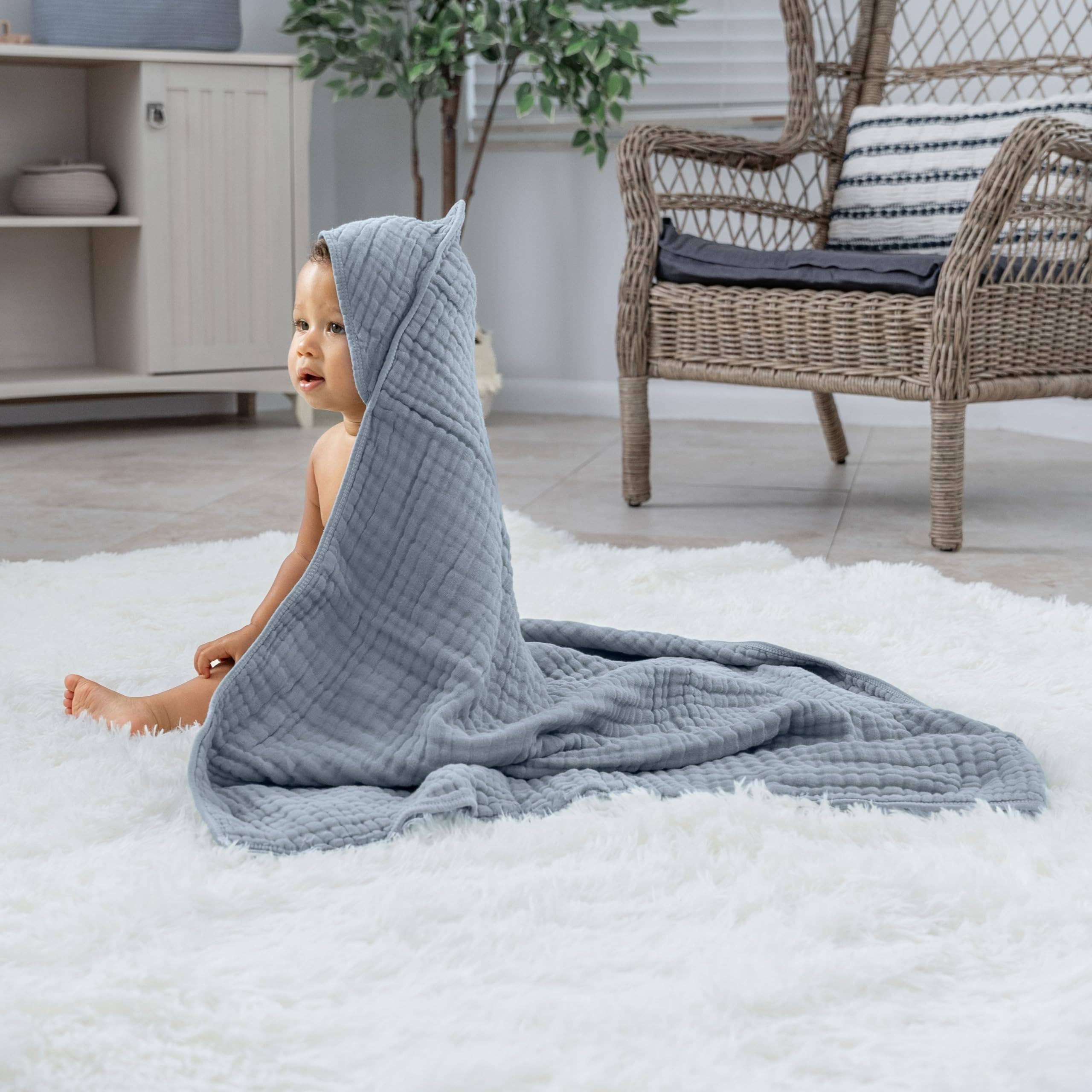 Comfy Cubs - Wholesale Hooded Towel - Kids & Baby - Baby Hooded 9 Layer Muslin Cotton Towel for Kids45