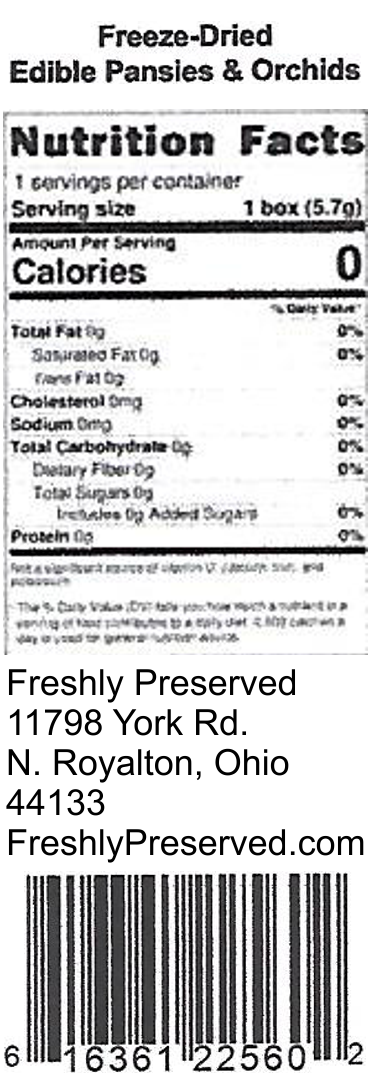 Freshly Preserved - Wholesale Dried/Pressed Flowers - Freeze-dried Edible Pansies and Orchids Pack6