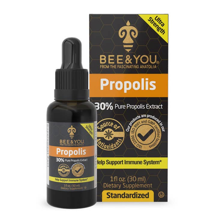 BEE&YOU - Wholesale Oral Supplement/Vitamin - Propolis Pure Liquid Grain Alcohol Extract, 1 fl oz