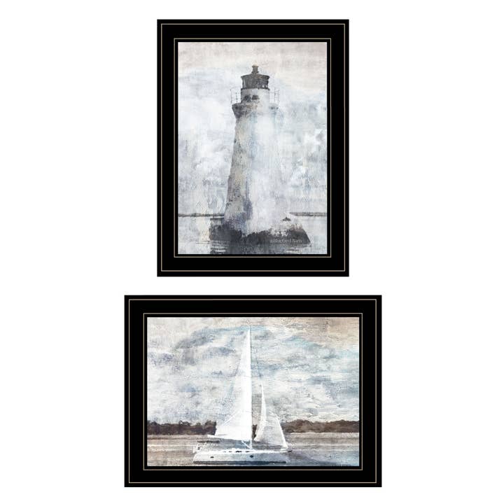 Lighthouse Sailboat Art Print by Bluebird Barn for wholesale by Trendy Decor 4U