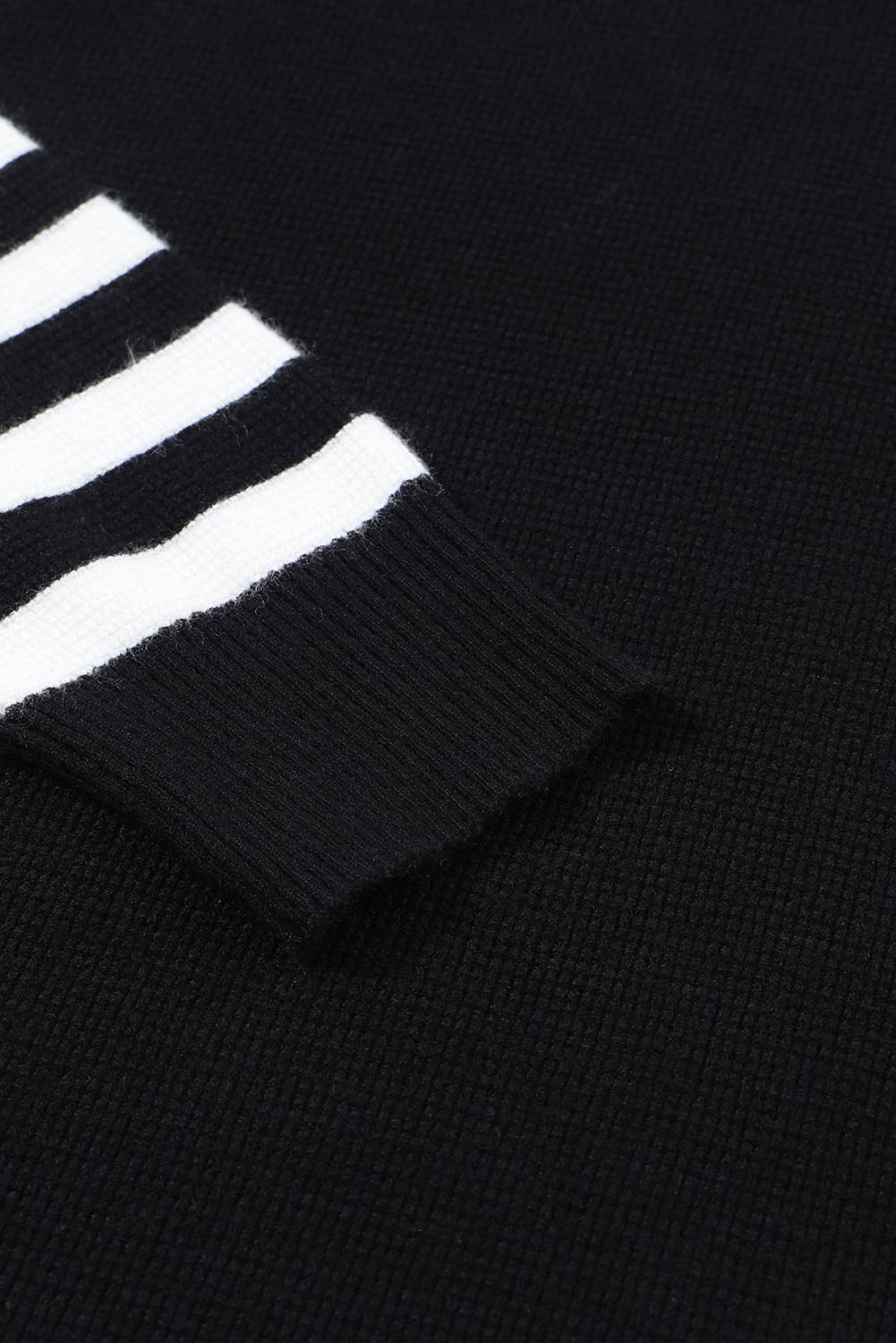 PartyEight - Wholesale Knit Sweater - Women's - Striped Sleeve Plain Knit Sweater3