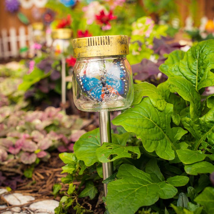 Forever Gifts Inc. - Wholesale Outdoor/Lawn Light - Butterfly Jar Solar Pathway Lights, Set of 37