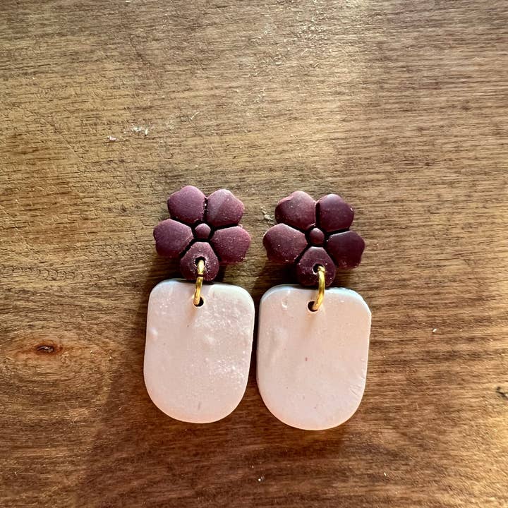 Homebodybeads - Vente Boucles d'oreilles pendantes - Pots de fleurs | Boucles d'oreilles pendantes en argile polymère