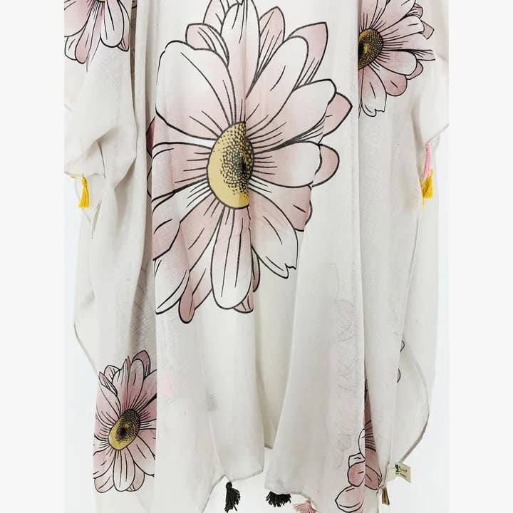 JC Sunny Fashion - Wholesale Kimono - Women's - Handcrafted Tassel-Hem Floral Kimono