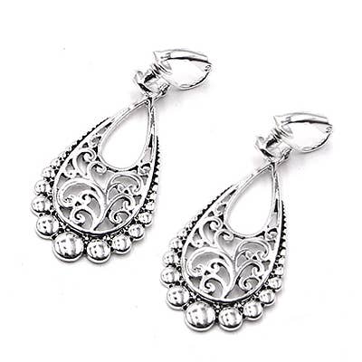 FR3913 Filigran Udsnit Hævede Nitter Dråbeformede Klipsøreringe for engroshandel hos 0011 PREMIERE