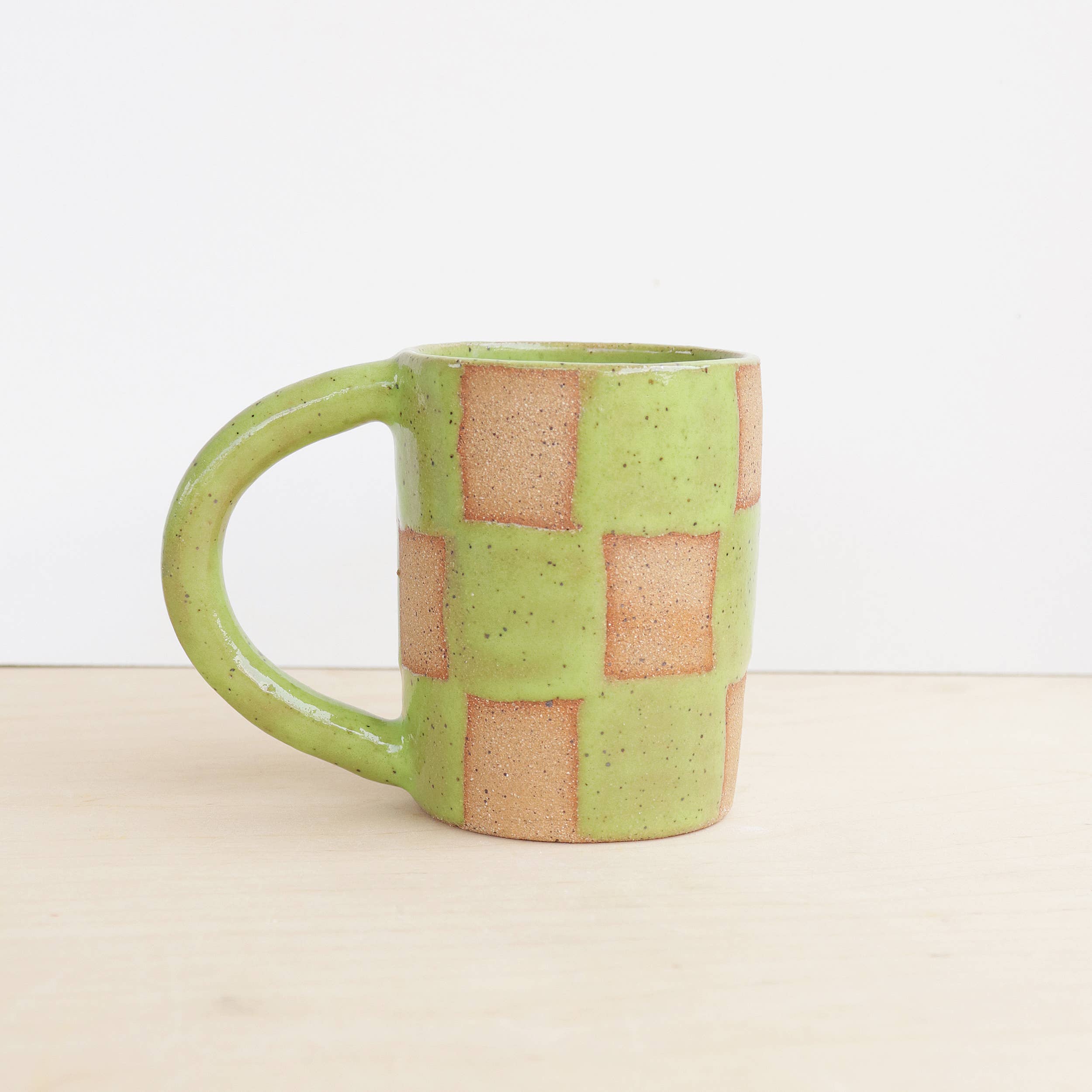 Nightshift Ceramics - Wholesale Coffee Mug - Checkerboard Ceramic Mug - 10 oz0