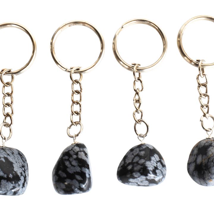 Soothing Crystals - Wholesale Keychain – Unisex - Gemstone Keychain | Snowflake Obsidian | Crystal Keyring