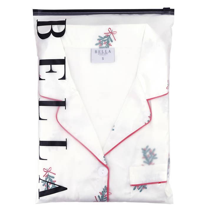 Bella Sleep + Spa - Wholesale Sleepwear Set - Kids - Ruffle PJ Set With Velvet Tie - Mistletoe3