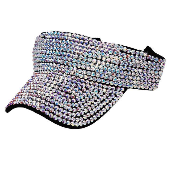 Cap Zone - Wholesale Visor - Women's - Bling Rhinestone Embellished Twill Acrylic Visor