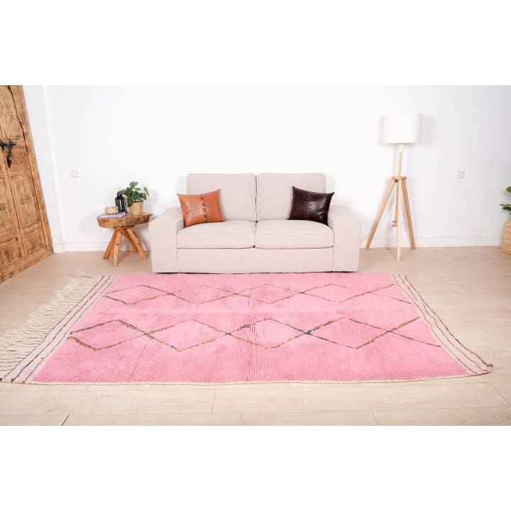 Moroccan Woven Treasures - Wholesale Area Rug - Pink Moroccan Rug, Shag rug, Berber rug, Large area rug