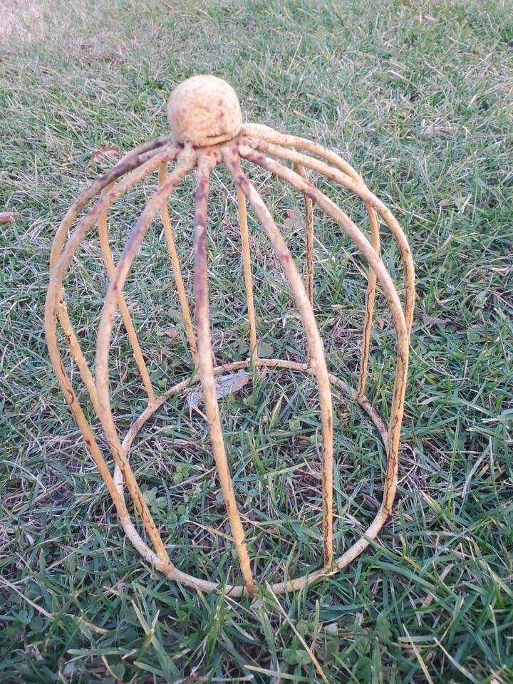 Solid Steel Lilly Topiary with Tin Ball on Top for wholesale by Garden Iron And More