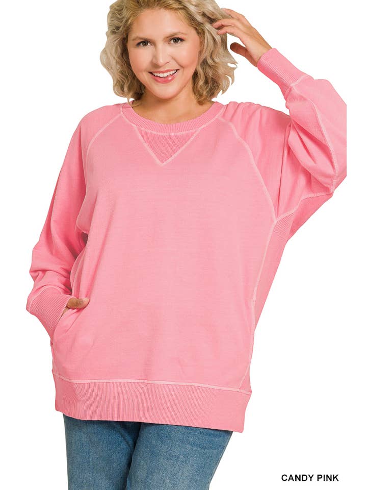 Vanilla Monkey - Wholesale Sweatshirt - Women's - Plus Pigment Dyed French Terry Pullover23