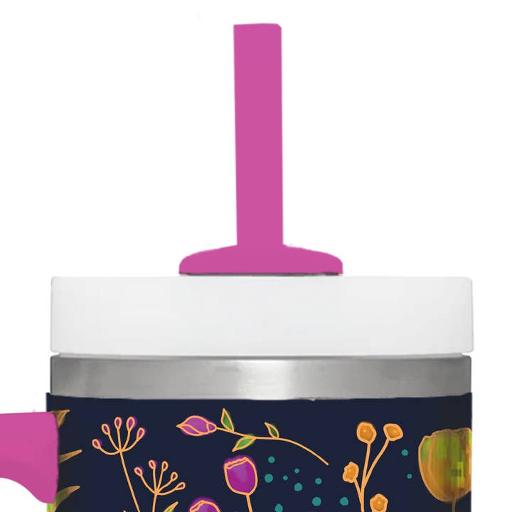 Black Kerusso 30 oz Stainless Steel Mug With Straw Everything Beautiful for wholesale on Faire3