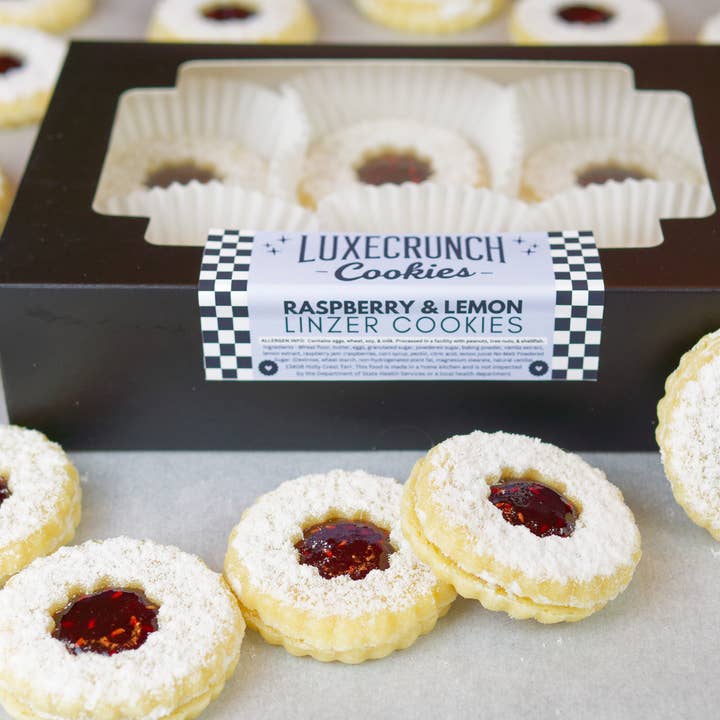 Raspberry Linzers for wholesale by LUXECRUNCH
