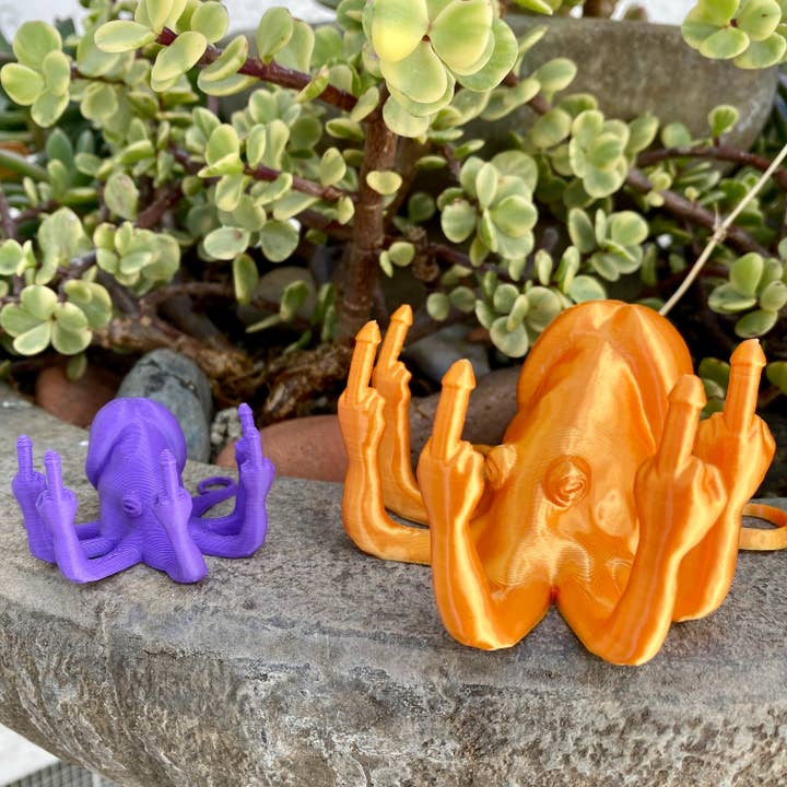 NumanPrints - Wholesale Gag Gift/Novelty Gift - Fucktopus Dickhead Angry Octopus Penis Middle Finger2