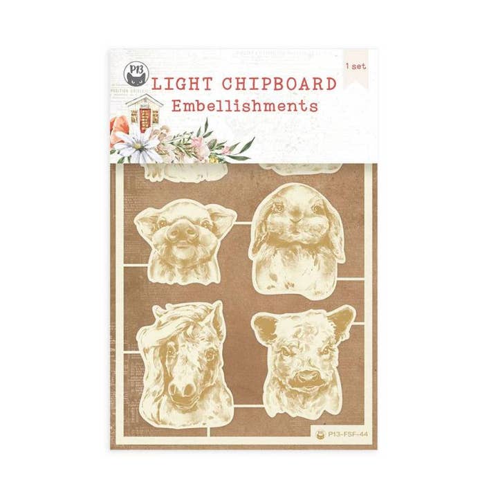 Décorations légères en carton aggloméré Farm Sweet Farm 01, 4 x 6 pouces, 6 pièces pour la vente par P13