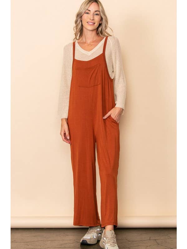 Elloh Collection - Wholesale Jumpsuit - Women's - Casual Comfy Wide Leg Overall Jumper w Bib and Side Pockets23