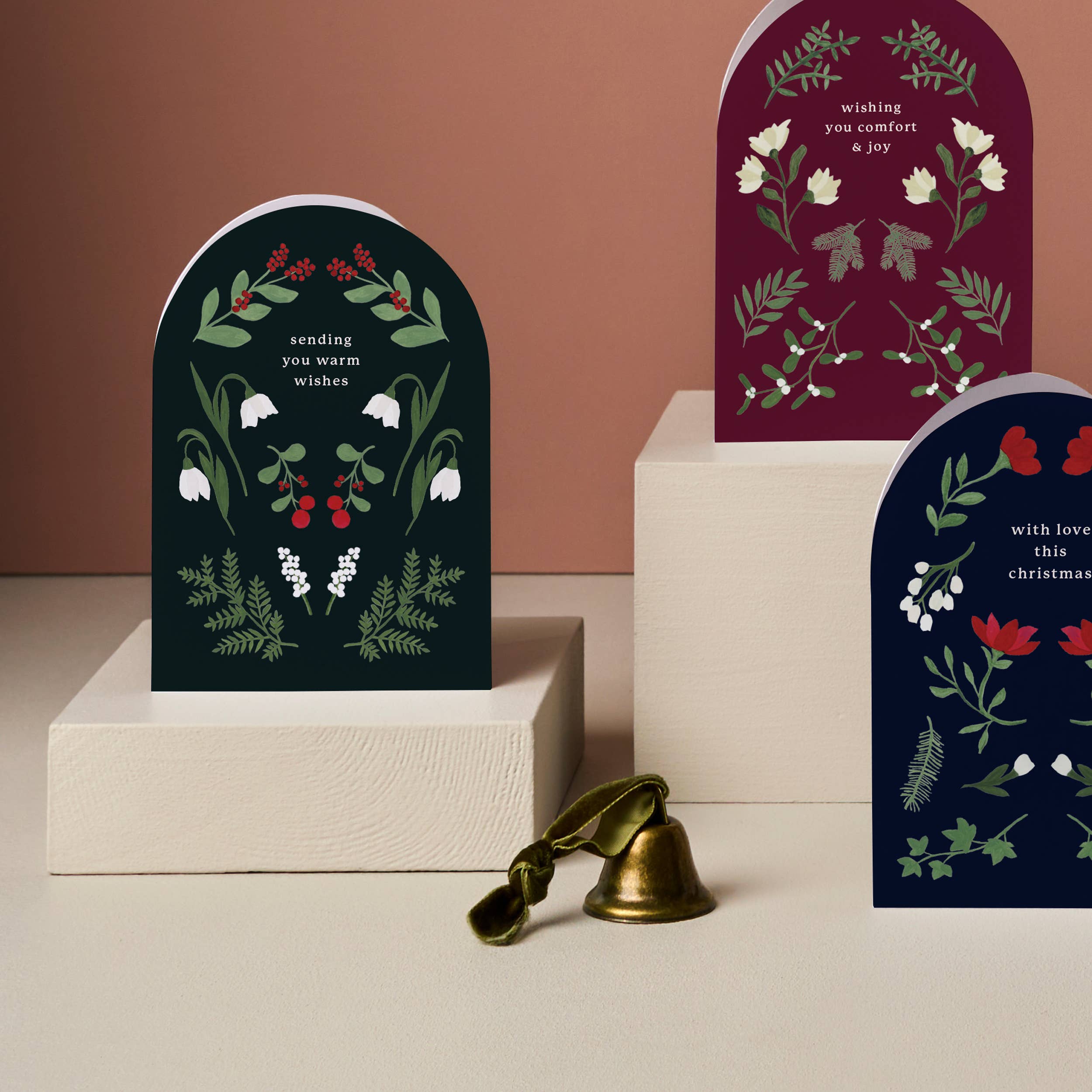 Ink & Bloom - Wholesale Flat Wrap - Evergreen Floral Christmas Gift Wrap | Double Sided Wrap2