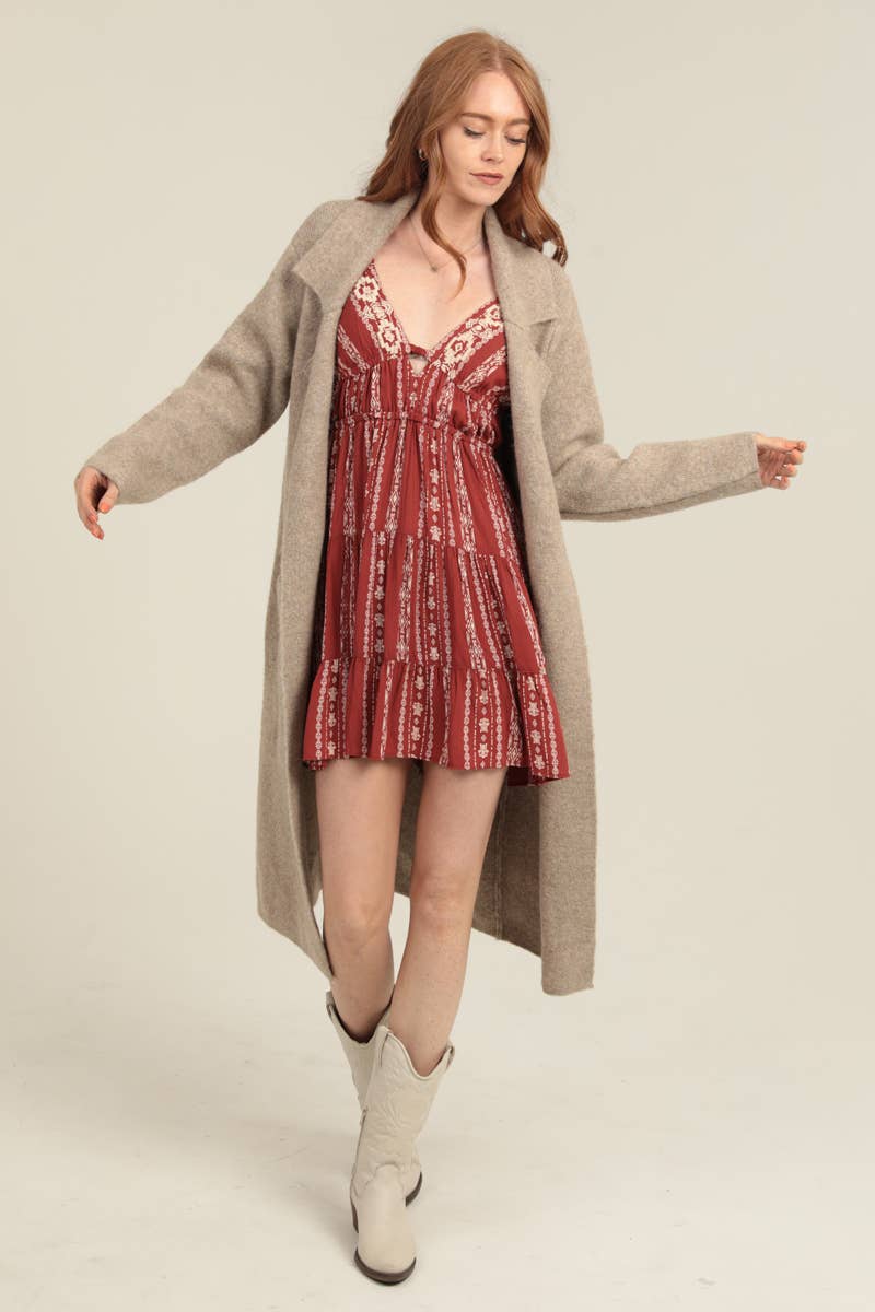 ANGIE - Wholesale Cardigan - Women's - XHT22-ASIS KNIT SWEATER TRENCH CARDIGAN 2