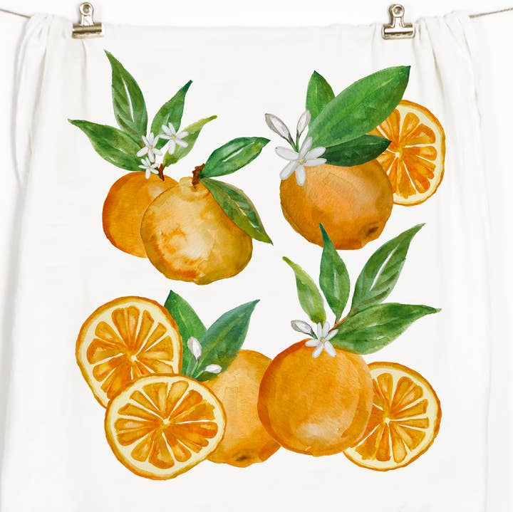 Oranges Tea Towel for wholesale by Honey Brush Design®