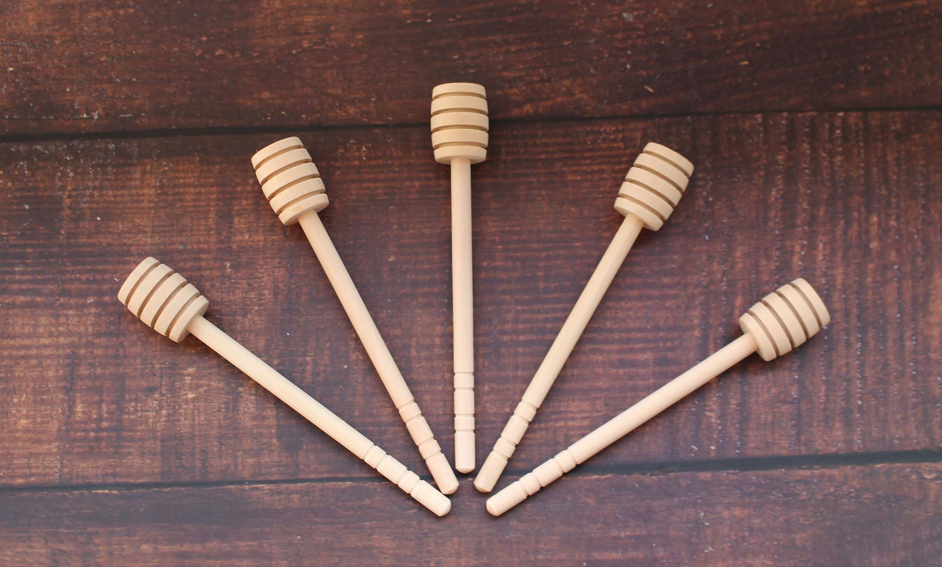 Happy Honey Bee Co. - Wholesale Honey Dipper - 6" Wood Honey Dipper7
