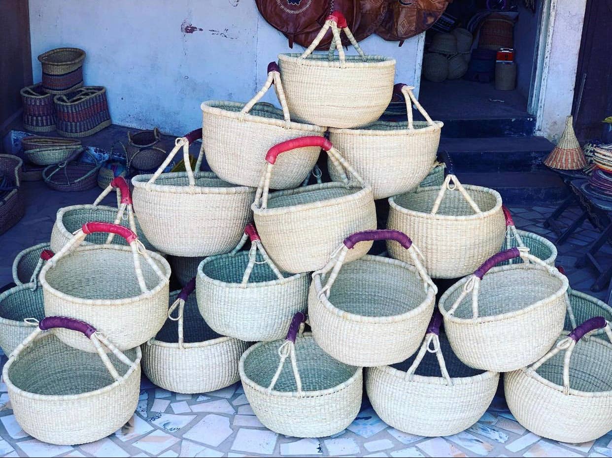 Tanga Baskets – wholesale Basket – Natural Large Gift Bolga Market Baskets - Christmas gift