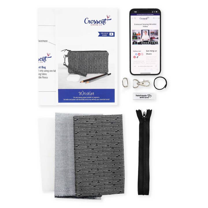 Crosscut Sewing Co. - Wholesale Craft Sewing Kit - Wristlet Sewing Kit - Adult Sewing Kit for Beginners15