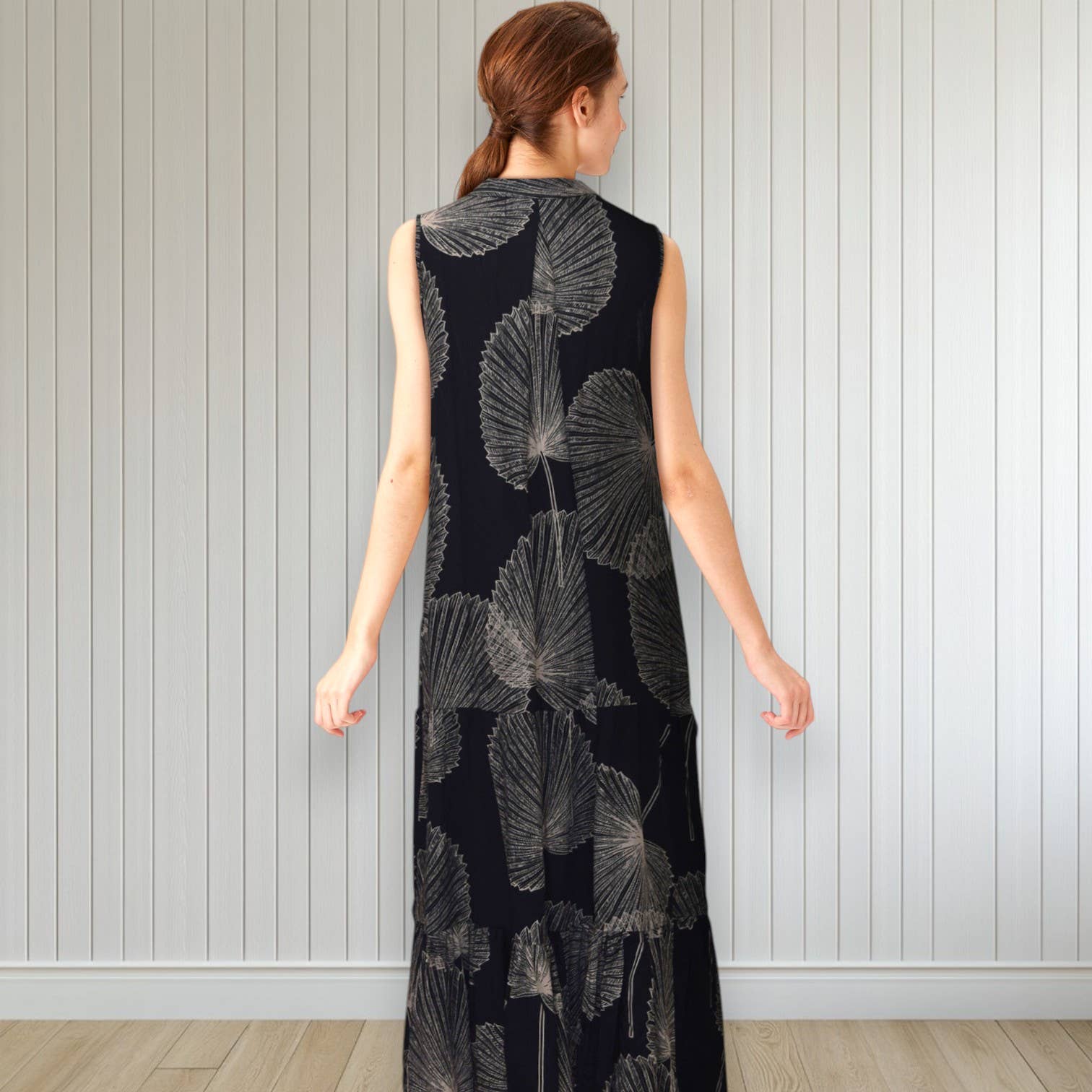 Muumuu Rainbow / DBA Princess Kaiulani Fashions - Wholesale Dress - Women's - Loulu Print Tired Half Button Resort Dress Plus Size 1