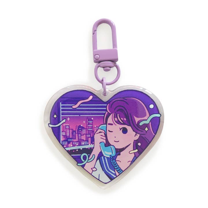 Porte-clés Cœur City Pop Night pour la vente par jenh
