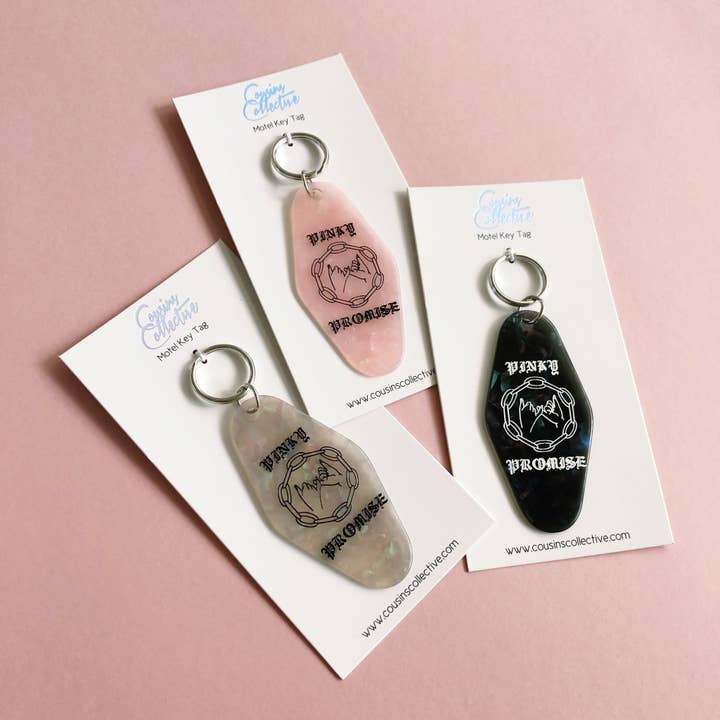 Cousins Collective – wholesale Keychain – Unisex – Pinky Promise Motel Keytag Keychain - Black2