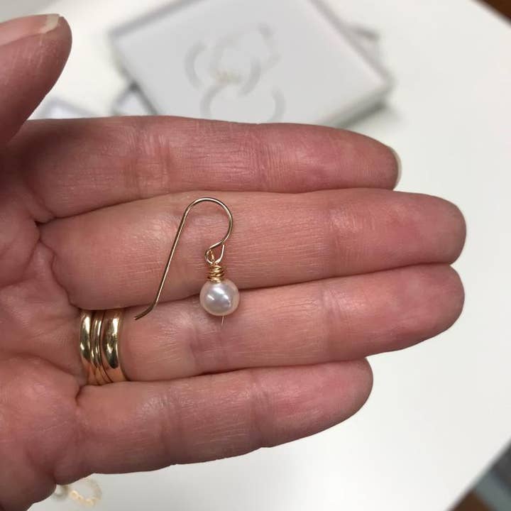 Forai - Wholesale Dangle Earrings - Leeda Pearl Earrings in 14k Gold Filled3