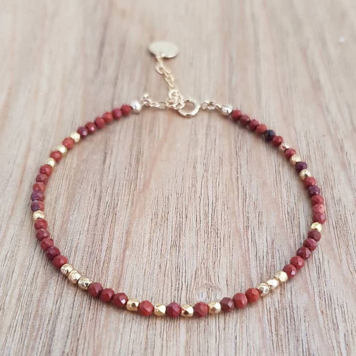 Lina red jaspe bracelet for wholesale by C'cedille
