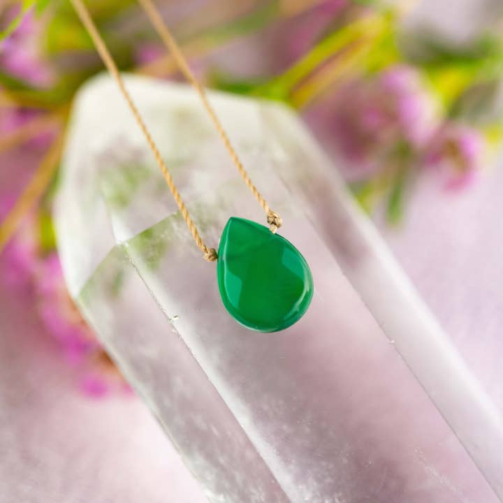 SoulKu - Wholesale Halskettinghanger - Groene Onyx Luxe Ketting voor Rouwverwerking1