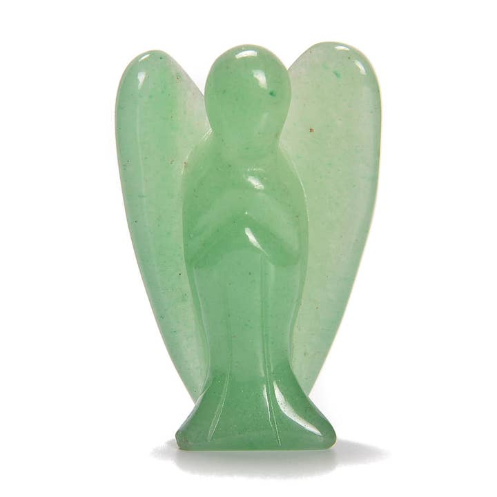 Anjo esculpido à mão em Aventurina Verde Tamanho 2'' 4'' por atacado de CRCBEADS