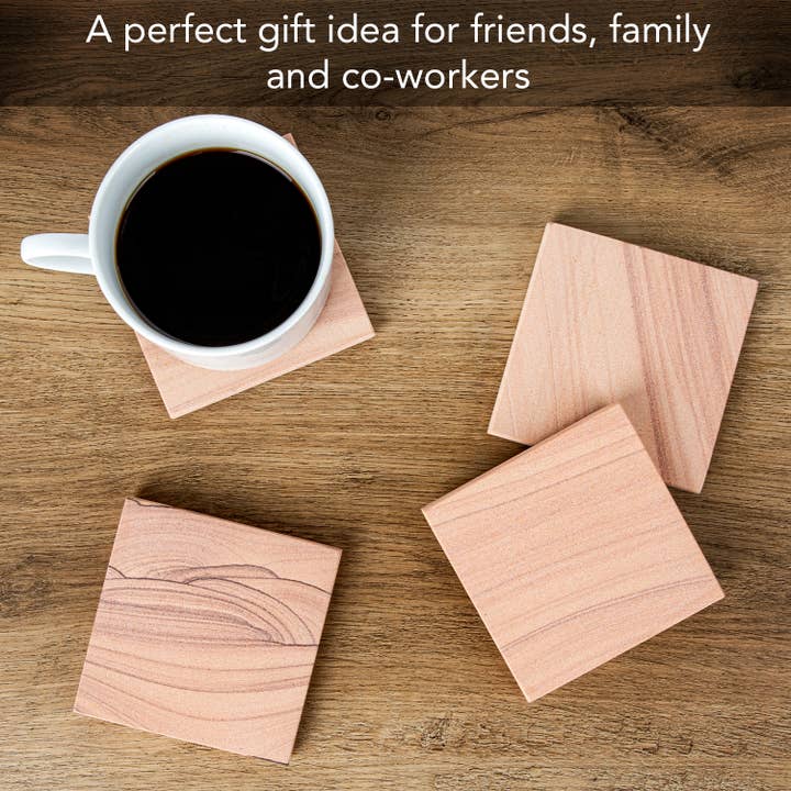 CounterArt/Highland Home/Thirstystone – Großhandel Untersetzer – Thirstystone Desert Sand Untersetzer aus natürlichem Sandstein, 4er-Pack1