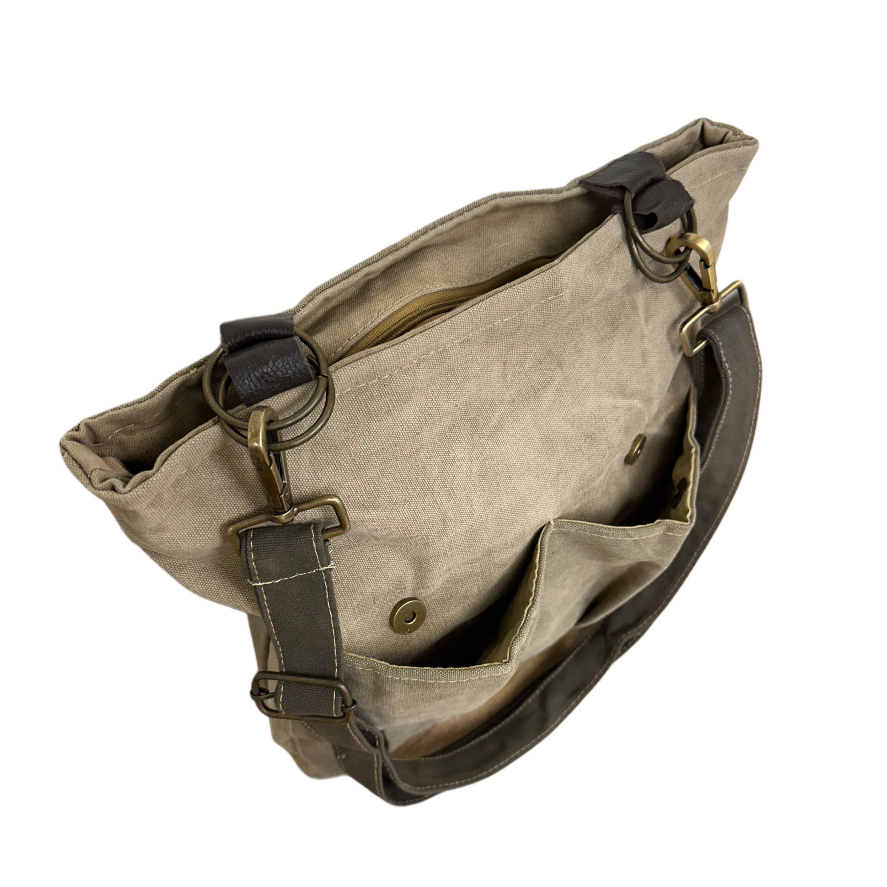 Vintage Addiction - Wholesale Backpack - Unisex - RECYCLED MILITARY TENT CROSSBODY/BACKPACK1