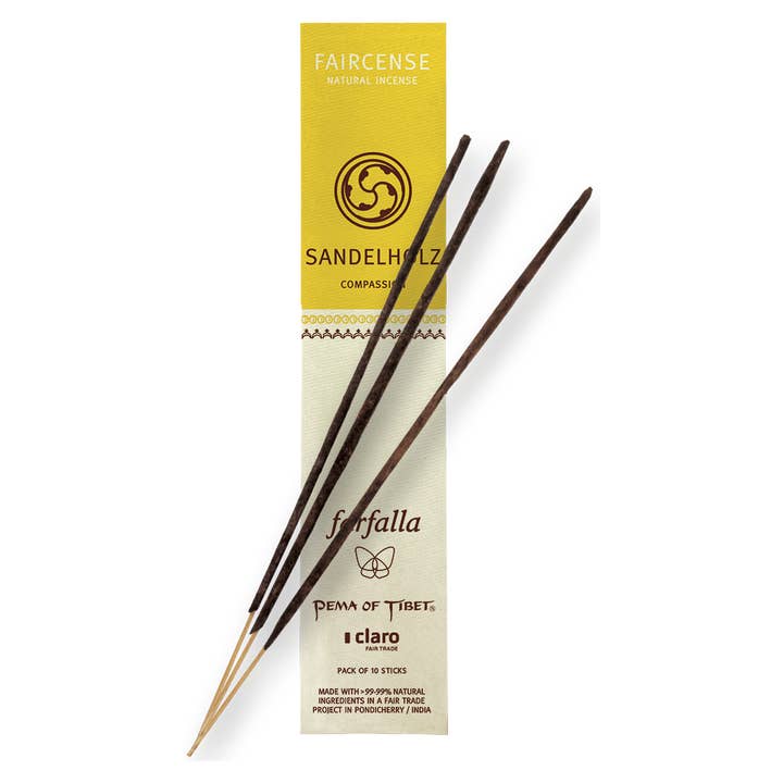 Sandalwood/Compassion, Faircense incense sticks for wholesale by farfalla